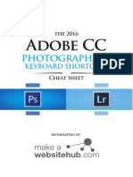 Adobe Cc Cheat Sheet for Photographers 2016 A4 PRINT