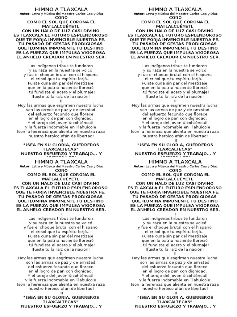 Himno a Tlaxcala Himnos