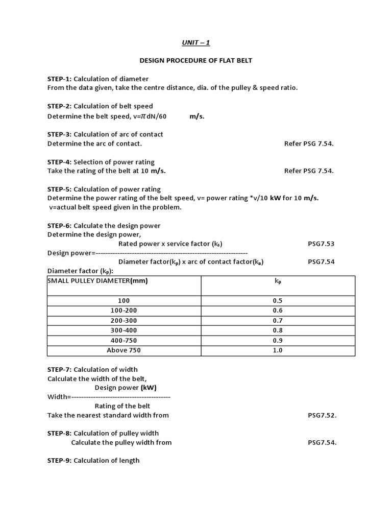 Belt Speed and Design Calculations | PDF | Belt (Mechanical) | Gear