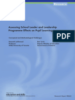 Assessing School Leader and Leadership Programme Effects On Pupil Learning