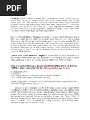 Contoh Skripsi Perikanan