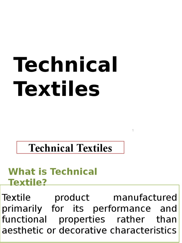 Technical Textiles Application in Different PDF Textiles Nonwoven