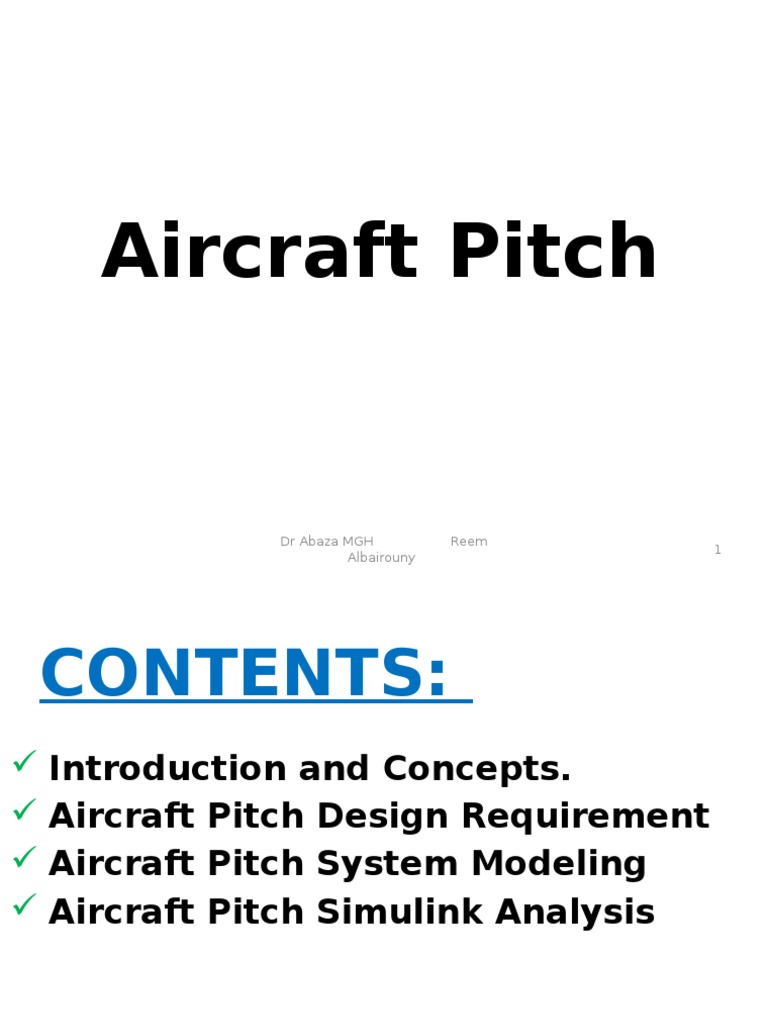 Aircraft Pitch System Analysis Guide | PDF | Flight Dynamics (Fixed ...