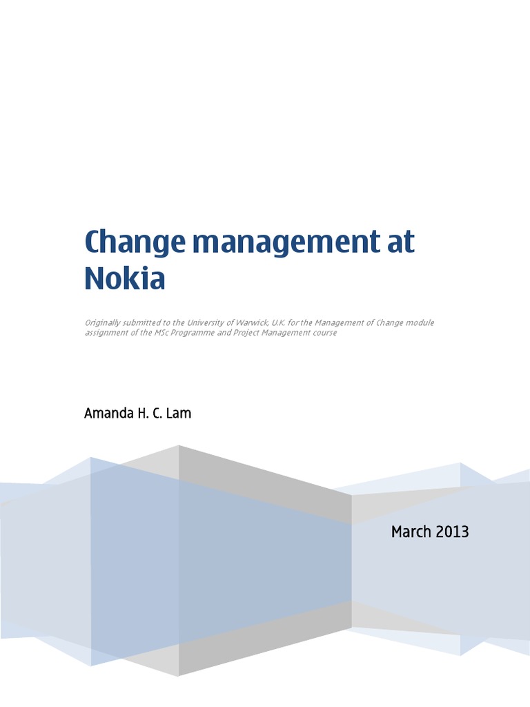 Nokia's Change Management Strategy | PDF | Nokia | Smartphone