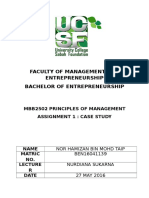 Faculty of Management and Entrepreneurship Bachelor of Entrepreneurship