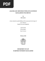 Download ANALYSIS AND CRITICISM OF THE QUOTA SYSTEM IN BANGLADESH CIVIL SERVICE by Sarowar Hossain Sanny SN331392616 doc pdf
