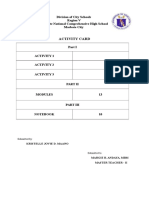 Activity Card: Division of City Schools Region V Masbate National Comprehensive High School Masbate City