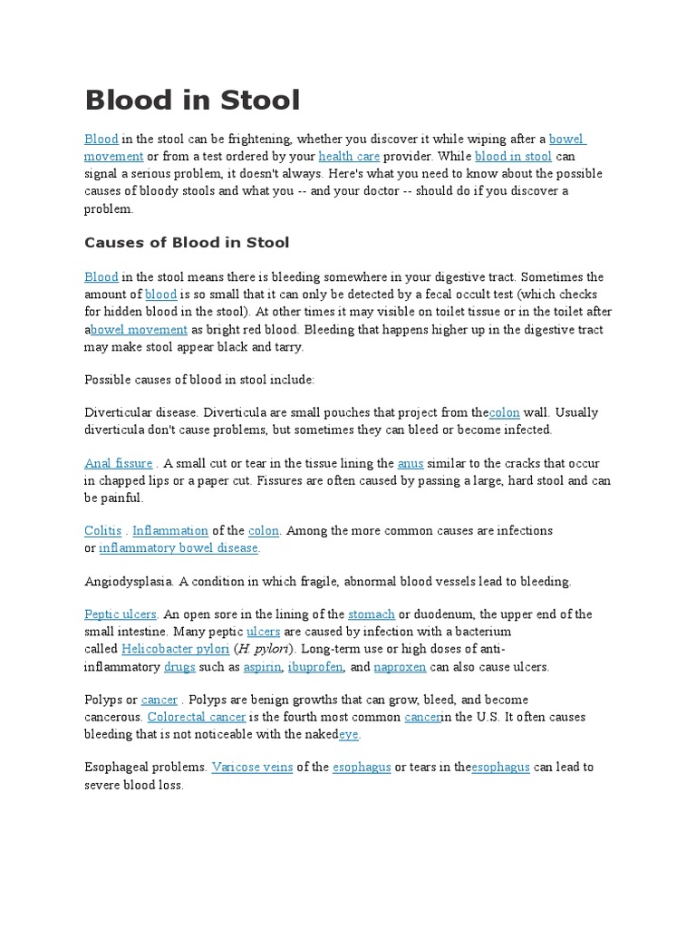 Blood in Stool | Digestive System | Digestive Diseases