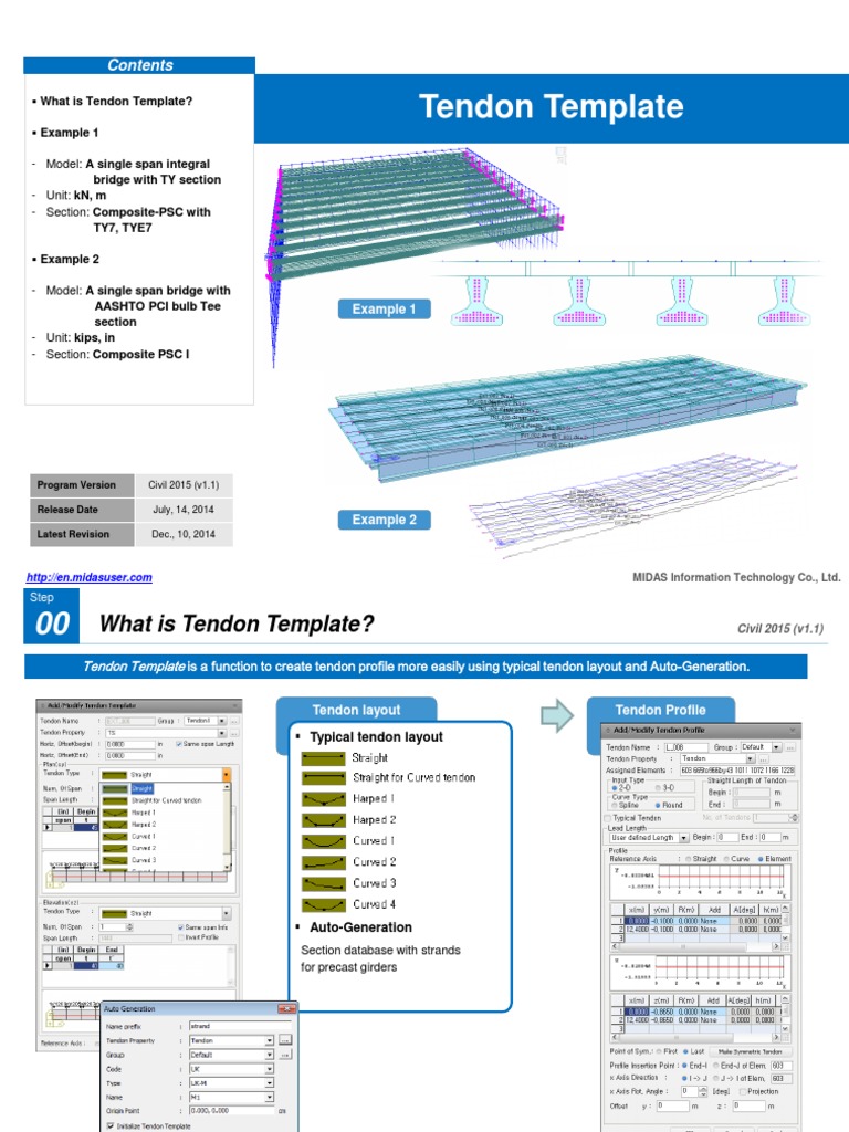 Tendon Template MIDAS PDF | PDF | Prestressed Concrete | Computing