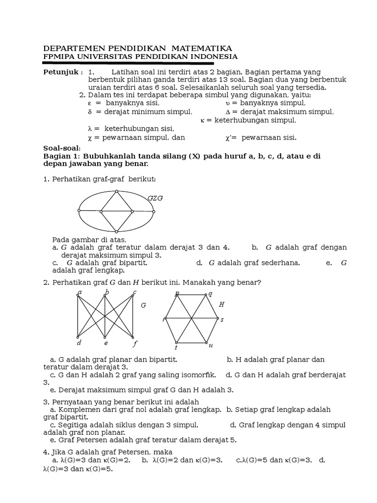 Latihan Soal Teori Graf 2 Nov2015