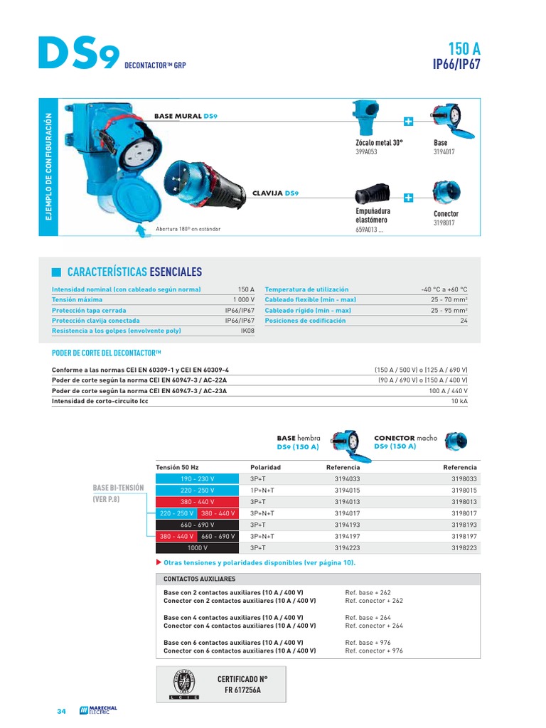 DS9 150A conector industrial IP66 | PDF | Electrónica | Ingenieria ...