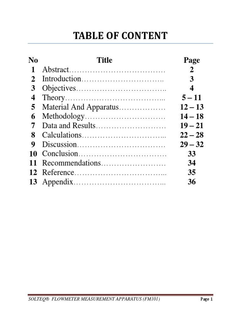 Lab Report Flowmeter Measurement Apparatus PDF PDF