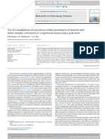 Use of A Staphylococcal Vaccine To Reduce Prevalence of Mastitis and Lower Somatic Cell Counts in A Registered Saanen Dairy Goat Herd