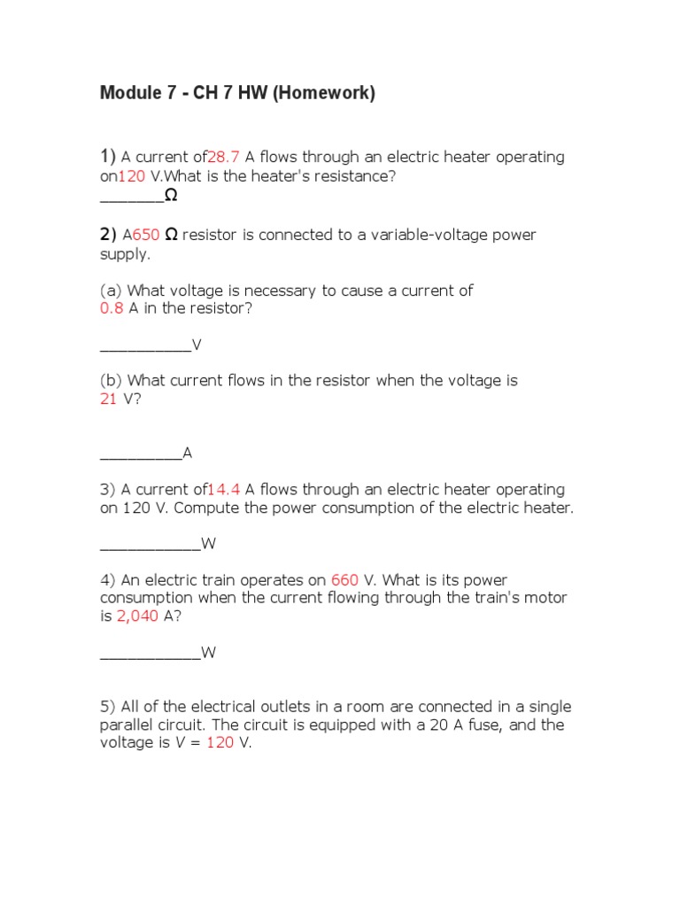 Electrical Resistance and Power Calculations | PDF | Technology ...