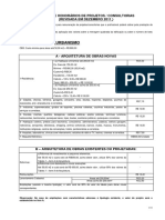 Tabela de Honorários de Projetos Aprovada Dezembro 2011