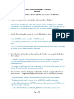 IE 412/512: Information Systems Engineering Fall 2016 Homework #1 Solutions: Database System Concepts and Architecture