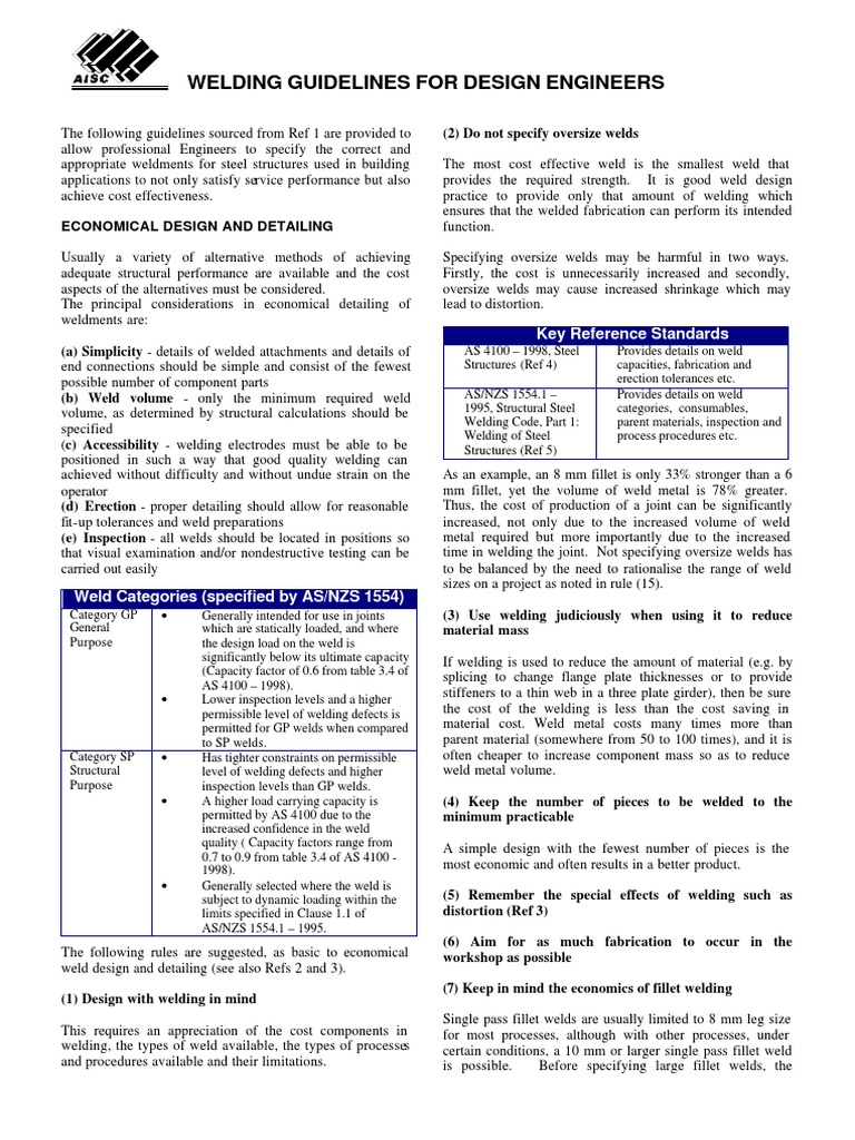 Welding Guidelines For Design Engineers: Key Reference Standards | PDF ...