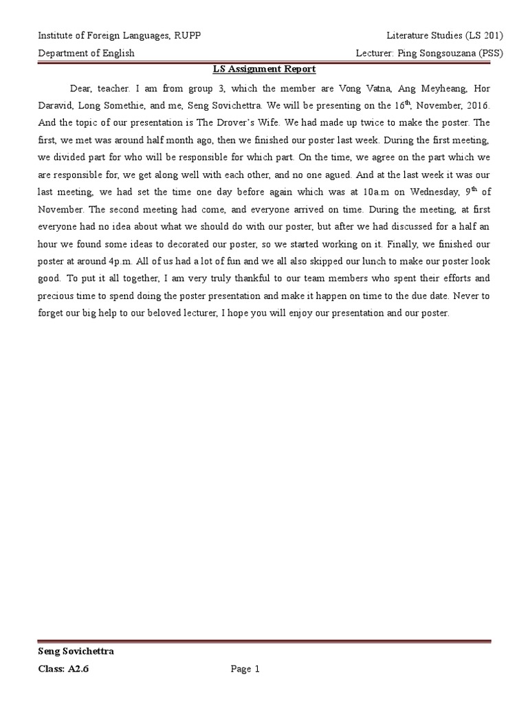 LS Assignment Report | PDF