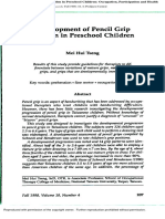 Development of Pencil Grip Position in Preschool Children TSENG-1998