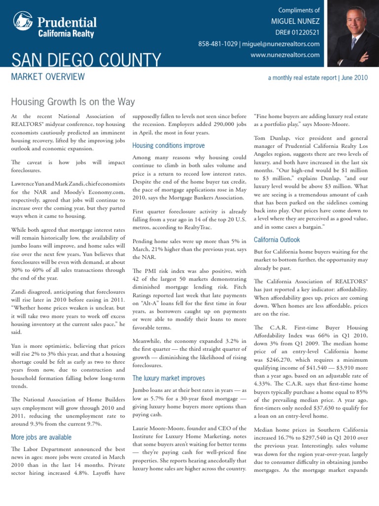 San Diego County: Housing Growth Is On The Way | PDF | Mortgage Loan ...