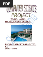 Topic: Hotel Management System: Project Report Presented BY