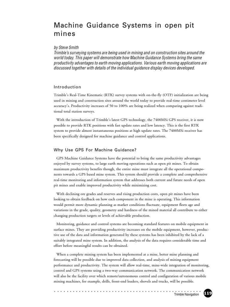 GPS Machine Guidance in Mining | PDF | Global Positioning System ...