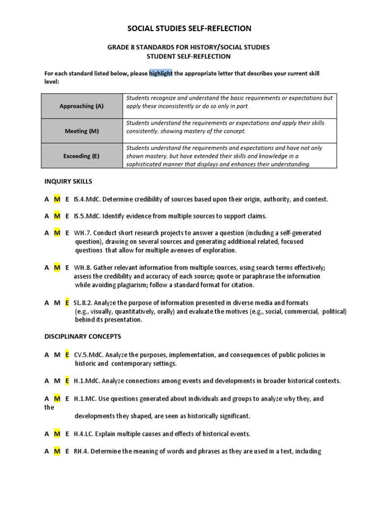 Socialstudies Selfreflection | PDF | Truth | Applied Psychology