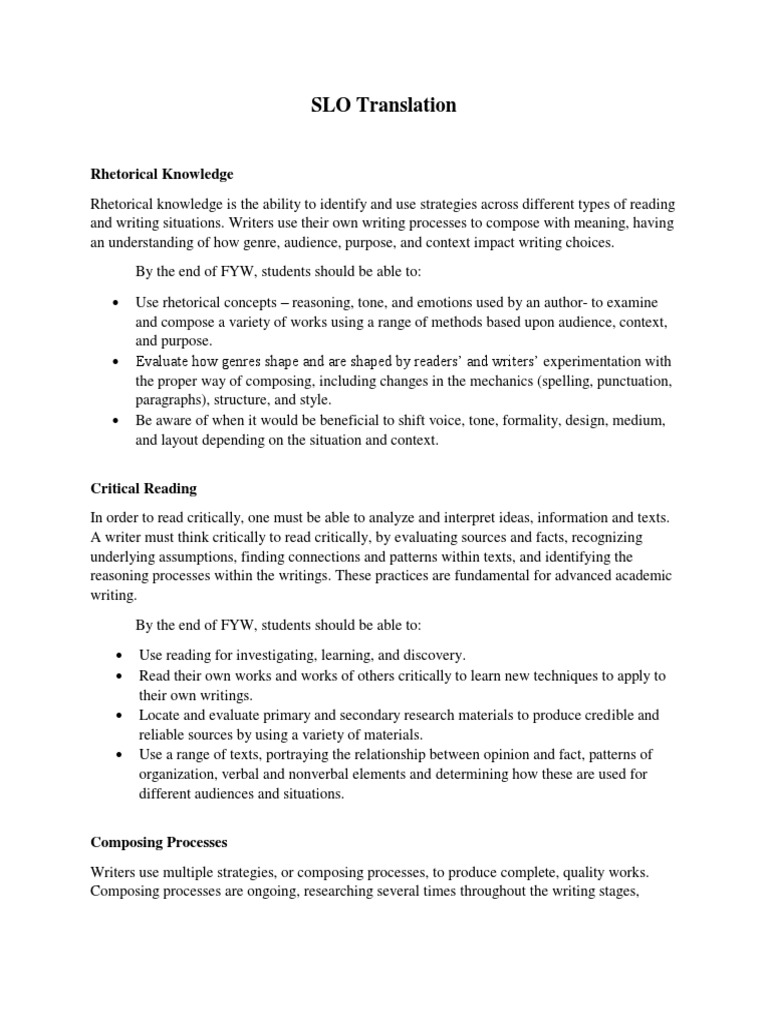 Slo Translation | PDF | Reading (Process) | Rhetoric