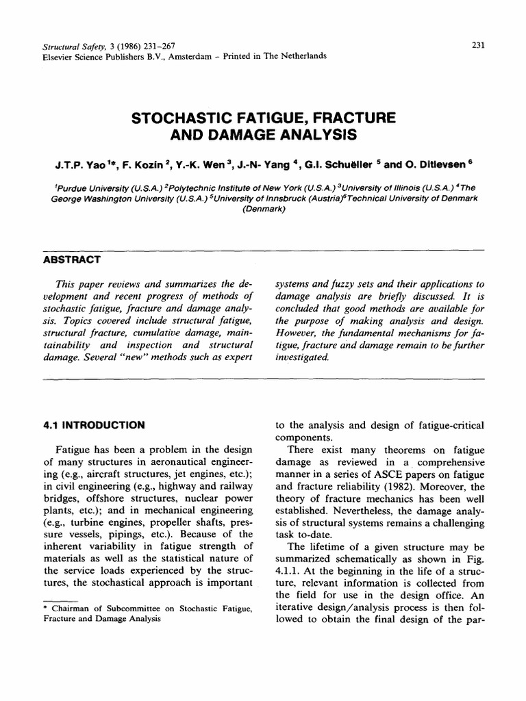Stochastic Fatigue, Fracture and Damage Analysis | PDF | Fracture ...