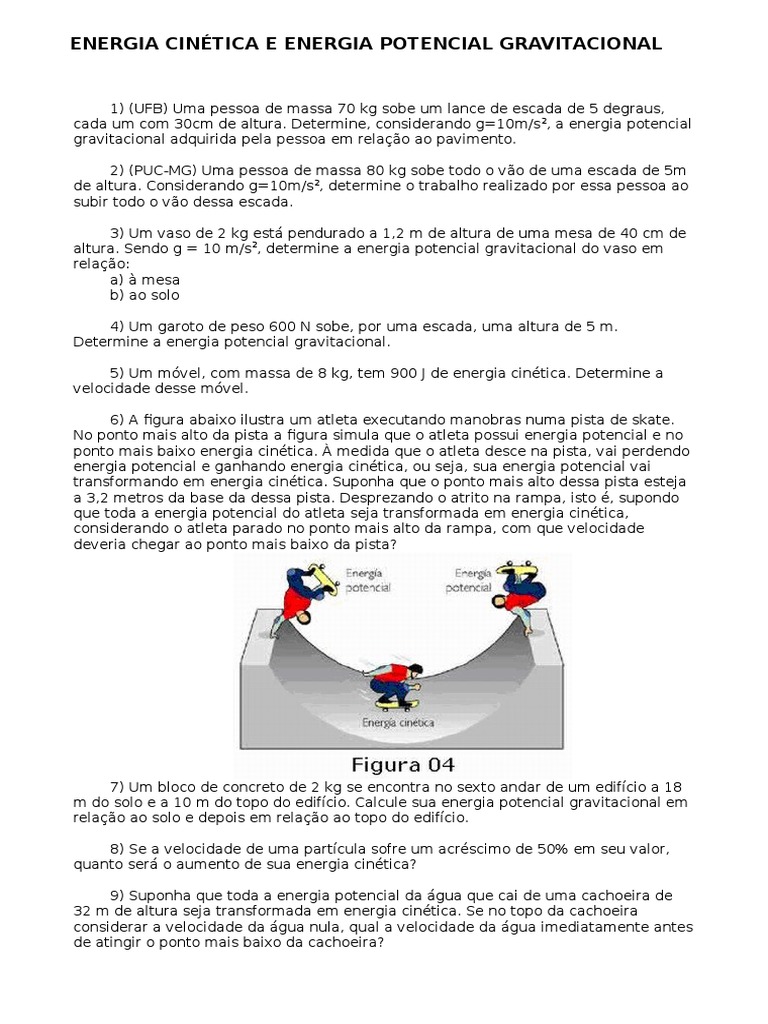 Energia Potencial Gravitacional Exercicios Resolvidos 9 Ano