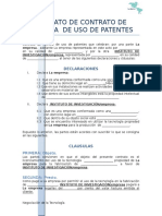 Formato de Contrato de Licencia de Uso de Patentes