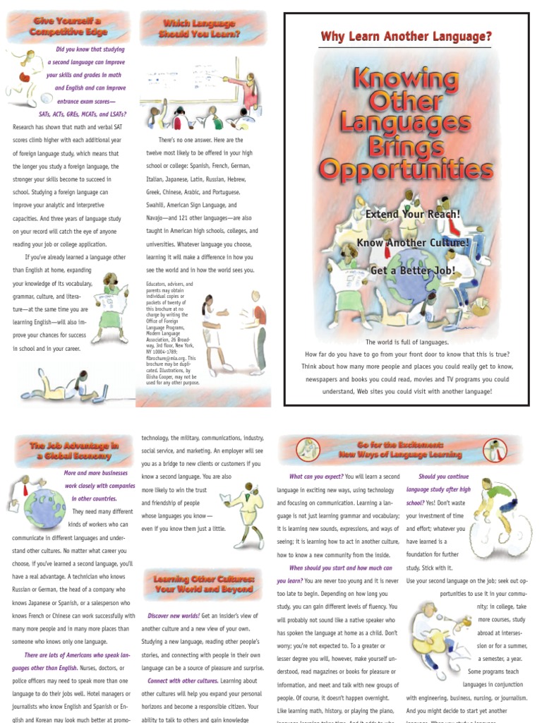 Knowing Other Languages Brings Opportunities | PDF | Sat | Second Language