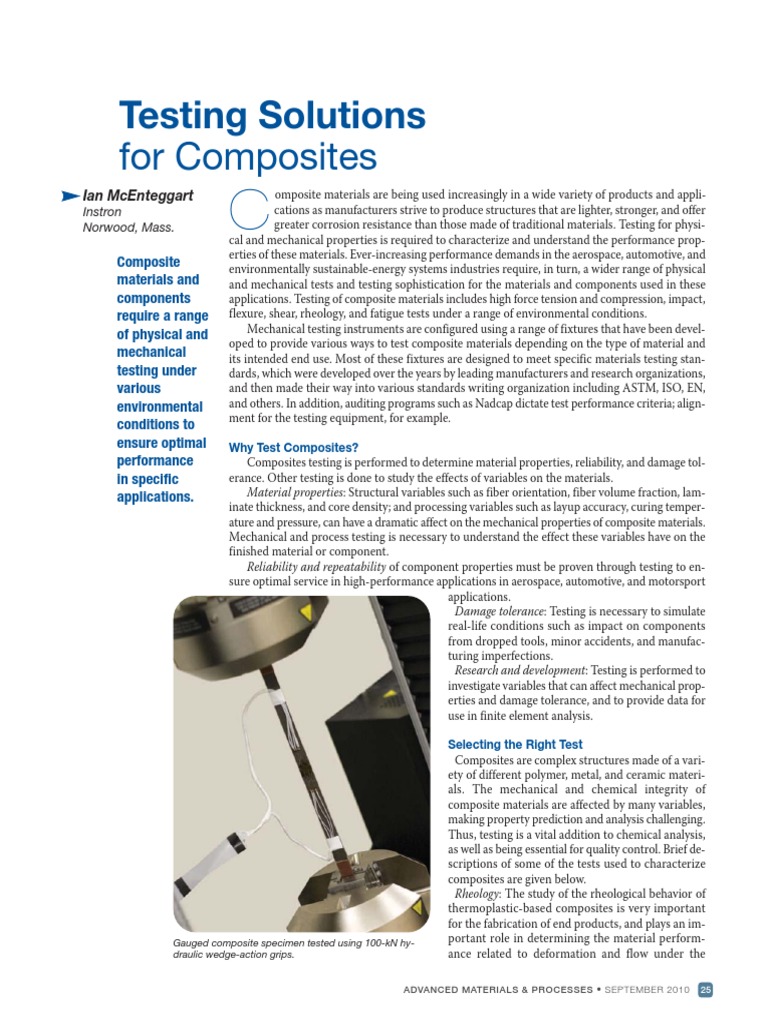 Testing Solutions For Composites | PDF | Composite Material | Rheology