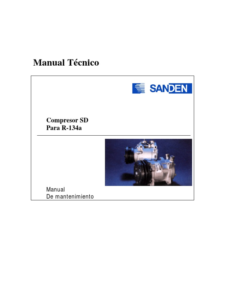 Manual mantenimiento compresor Sanden sd7 español Lubricante Tornillo