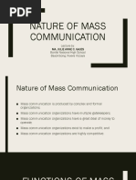 Nature of Mass Communication