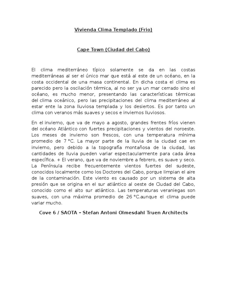 Vivienda en Clima Templado y Diseño | PDF | Clima oceánico | Clima