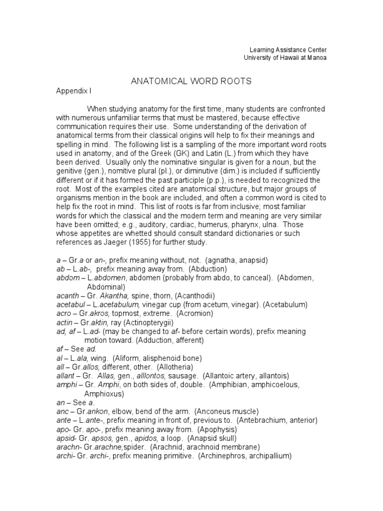 Word Roots PDF | PDF