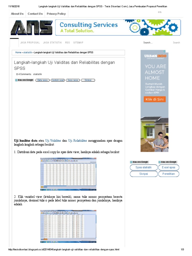 Uji validitas soal essay dengan spss image