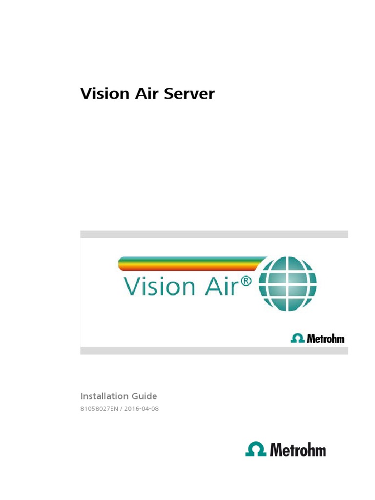 81058027EN Installation Guide - Vision Air Server | PDF | Microsoft Sql ...