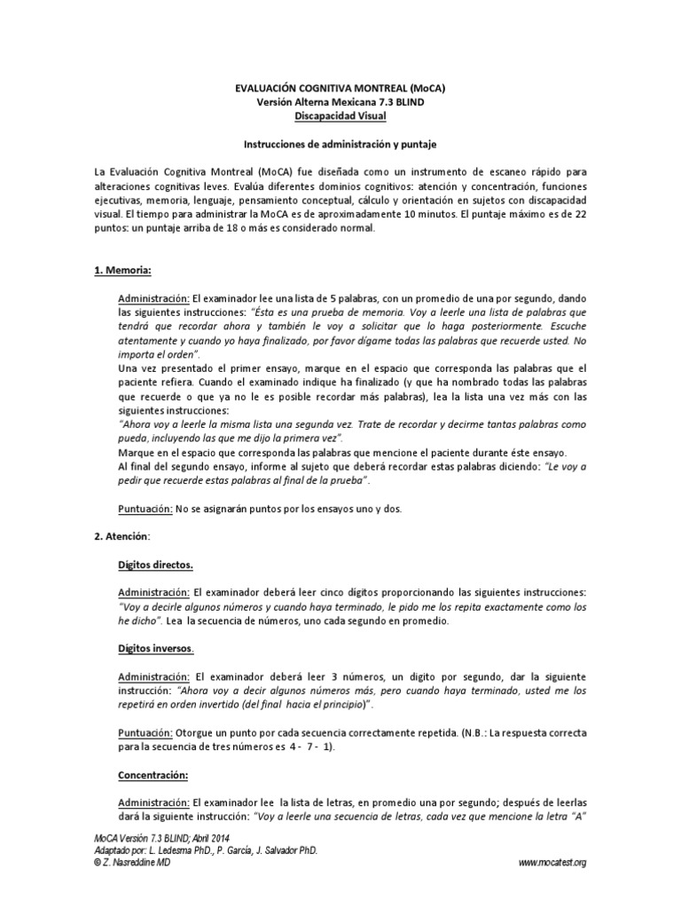 Moca instructions spanish 7 3blind