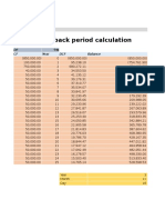 Payback Period Calculation: DF CF Year DCF Balance