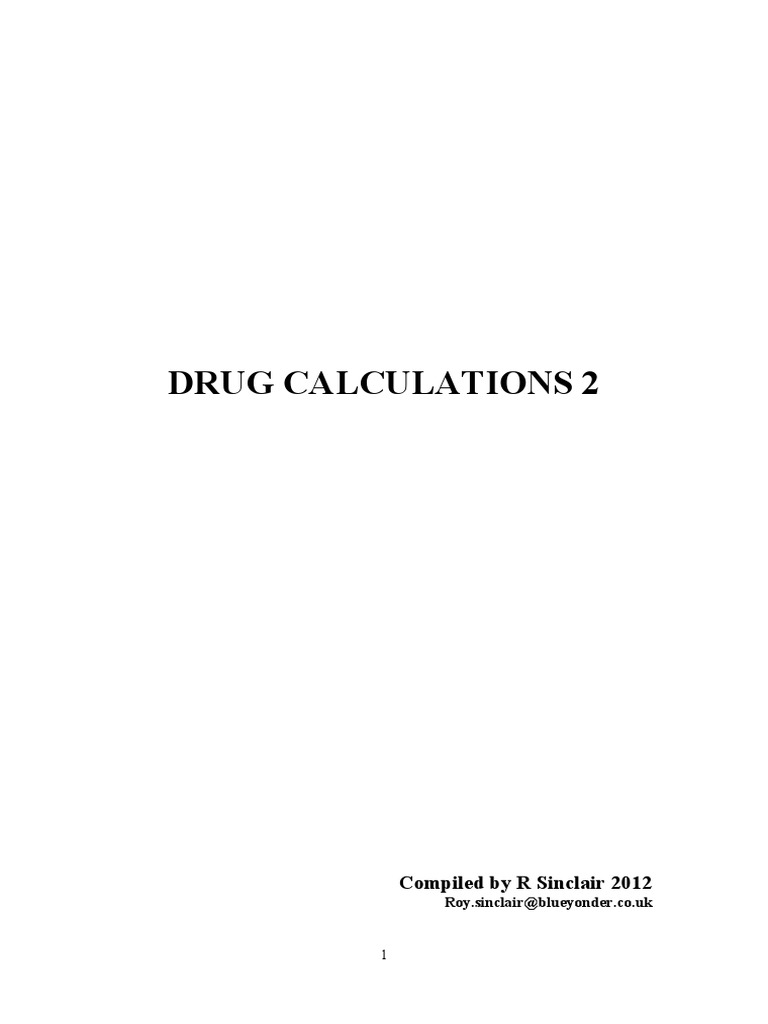 All Pharma Calculations Pdf Chemistry Physical Sciences