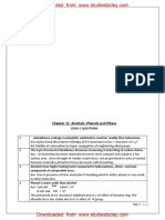 CBSE Class 12 Chemistry - Alcohols, Phenols and Ethers Assignment