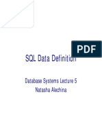 SQL Data Definition: Database Systems Lecture 5 Natasha Alechina