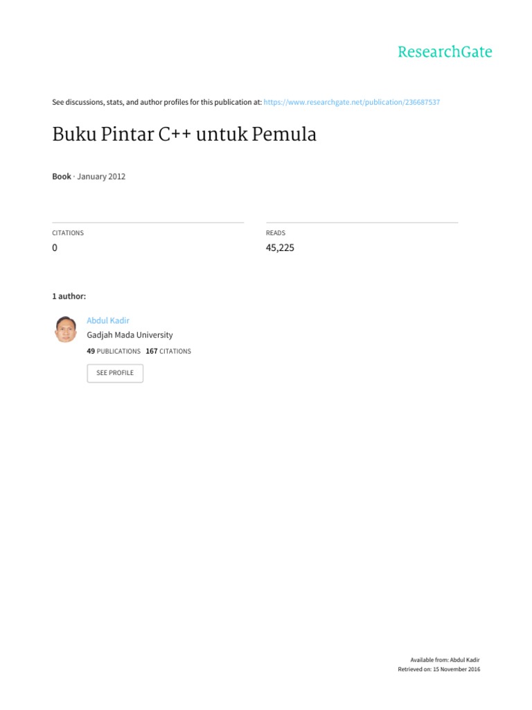 Panduan C++ untuk Pemula | PDF