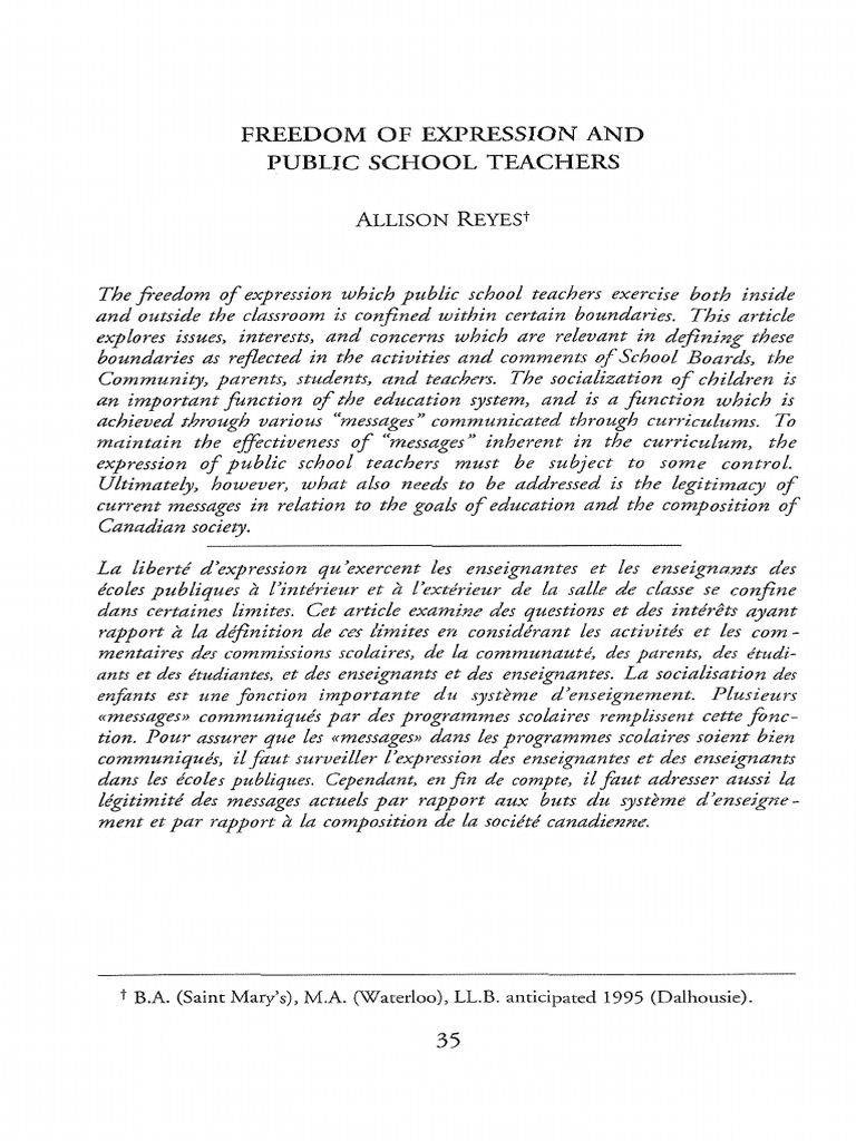 the role of education in freedom of expression essay