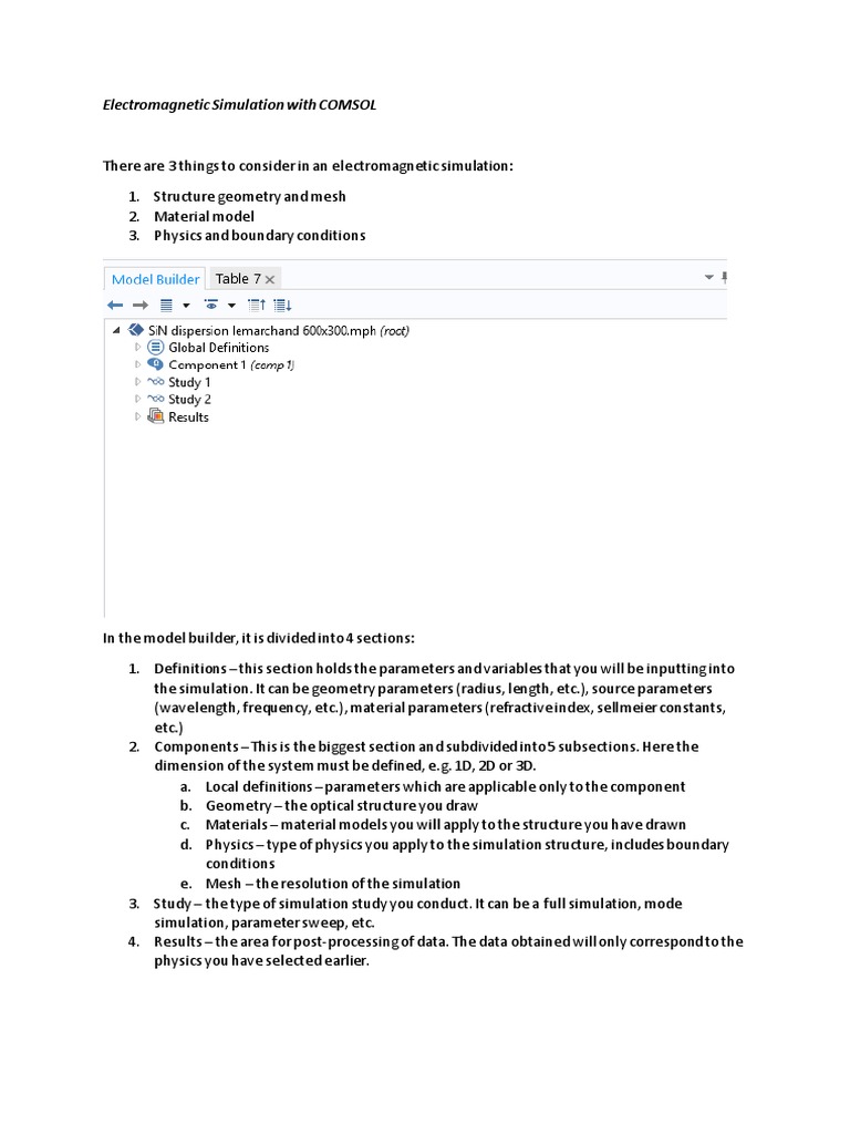 Electromagnetic Simulation in COMSOL | PDF | Waveguide | Optics