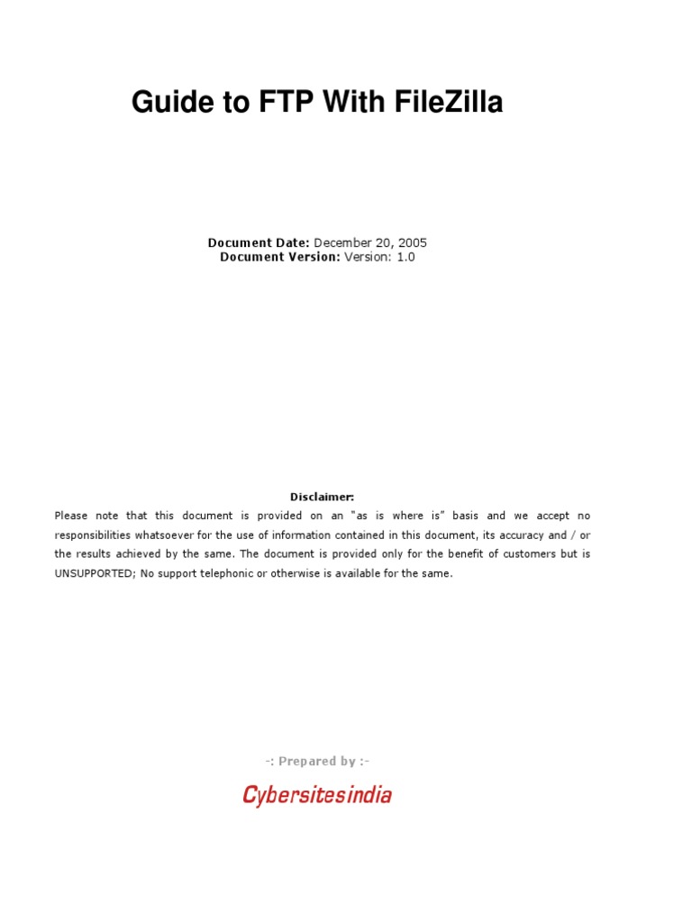 Guide To FTP With FileZilla PDF