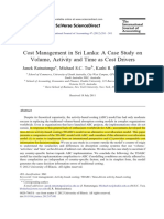 Ratnatungaa, J., M.S.C. Tseb, Dan K.R. Balachandranc, 2012, Cost Management in Sri Lanka a Case Study on Volume, Activity and Time as Cost Drivers