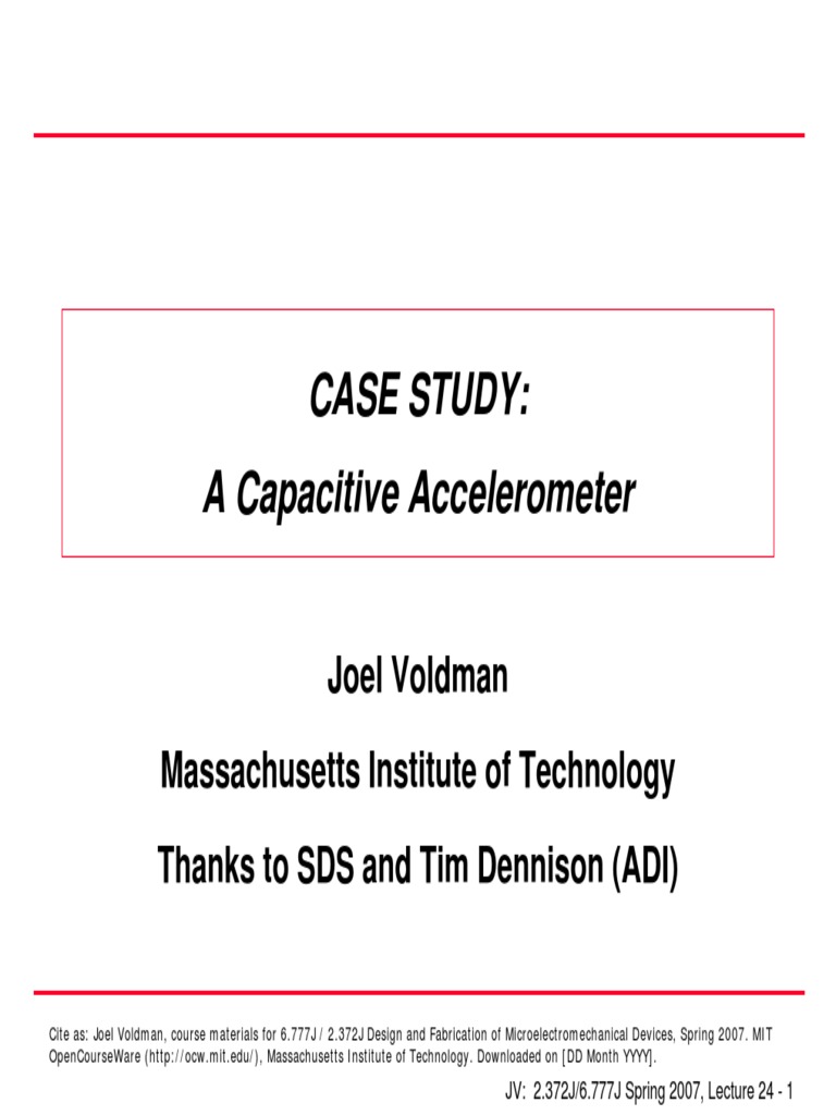 A Capacitive Accelerometer PDF | PDF | Microelectromechanical Systems ...
